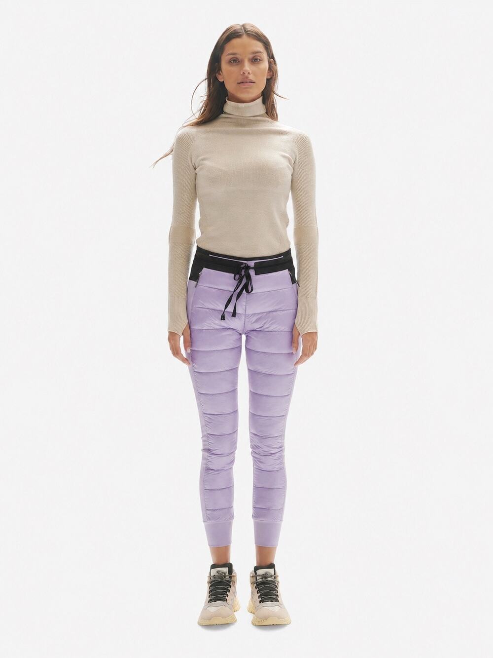 Holden Women’s Hybrid Down Jogger Pants Lavender Black Size L NWT